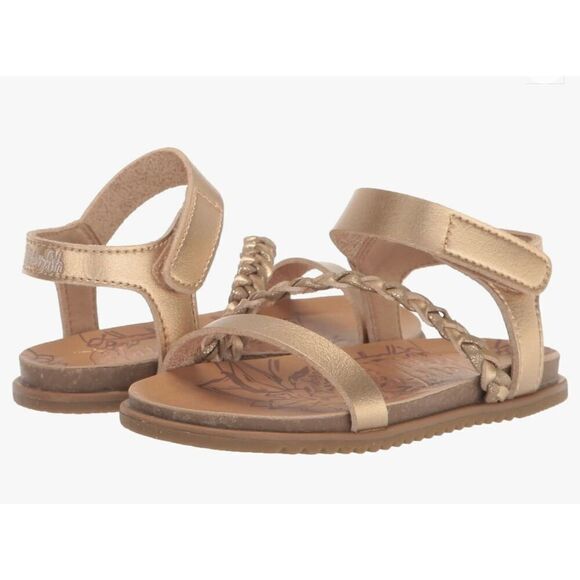 Toddler Girls Blowfish Malibu Metallic Gold Madrigal-t Flat Sandals - Sz 7 - Picture 1 of 6